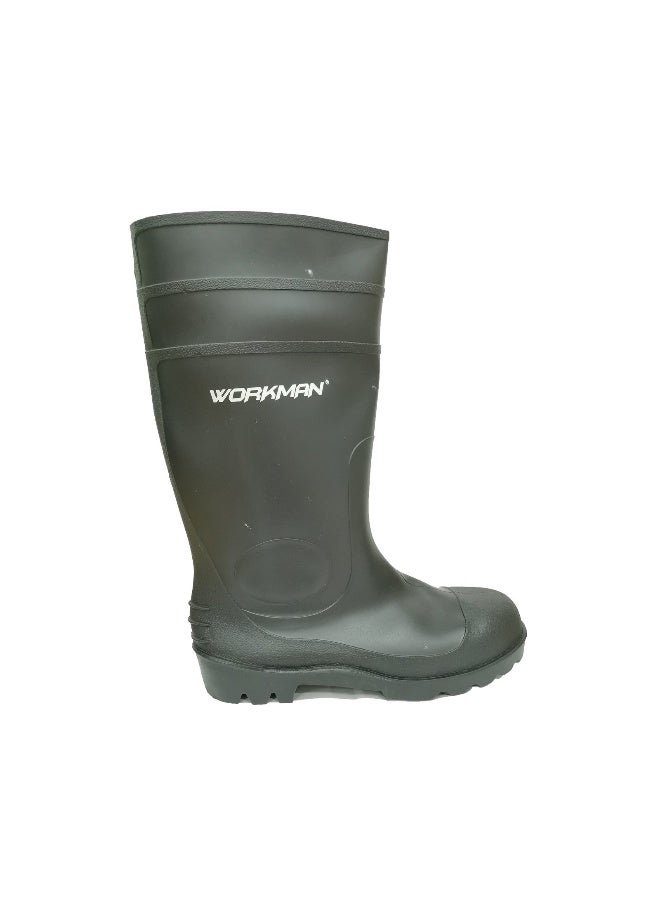 Workman Havel Safety Gumboot with Steel Toe | Heavy Duty -Waterproof, Durable & Slip-Resistant for Industrial Use | Gumboots for Men | Black | Size-43 - Image 1