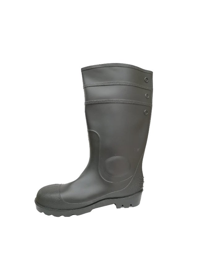 Workman Havel Safety Gumboot with Steel Toe | Heavy Duty -Waterproof, Durable & Slip-Resistant for Industrial Use | Gumboots for Men | Black | Size-43 - Image 2