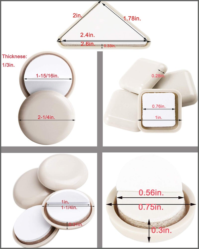Liyic 40 Pack Combo Self Stick Furniture Glider for Carpet Furniture Moving Slider Carpet Slider,Self-Adhesive Furniture Slider,Moving Pads Moving Furniture Sliders,Self Adhesive Sliders Furniture Glides - Image 2