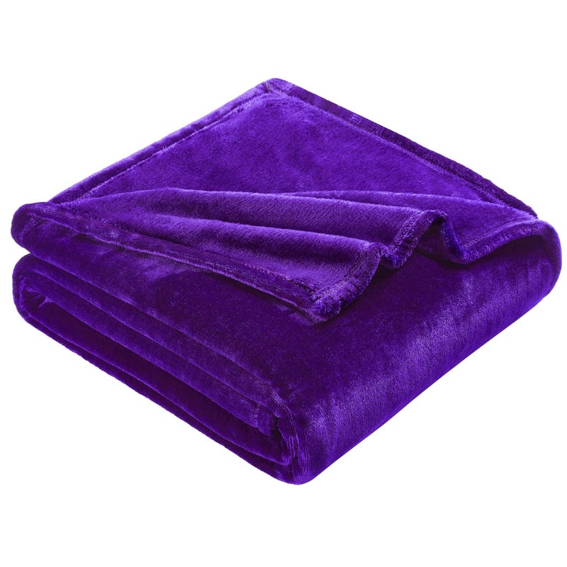 Dreamnine Soft Plush Fleece Throw بطانية 50 "× 60" "Slid Shag Minky خفيفة الوزن غامض من الفانيلا لغرفة النوم بطانية مخملية دافئة قابلة للغسل - Image 2