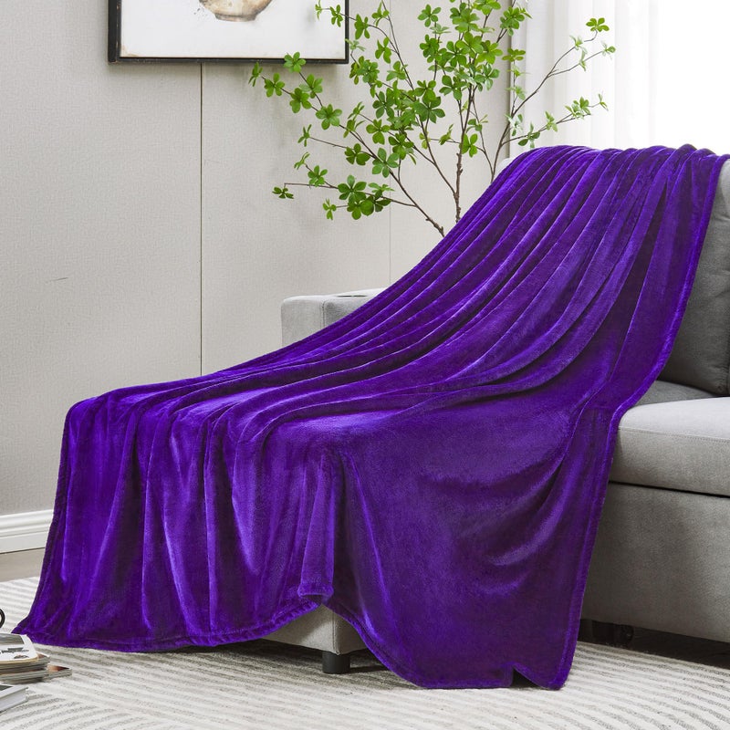 Dreamnine Soft Plush Fleece Throw بطانية 50 "× 60" "Slid Shag Minky خفيفة الوزن غامض من الفانيلا لغرفة النوم بطانية مخملية دافئة قابلة للغسل - Image 5