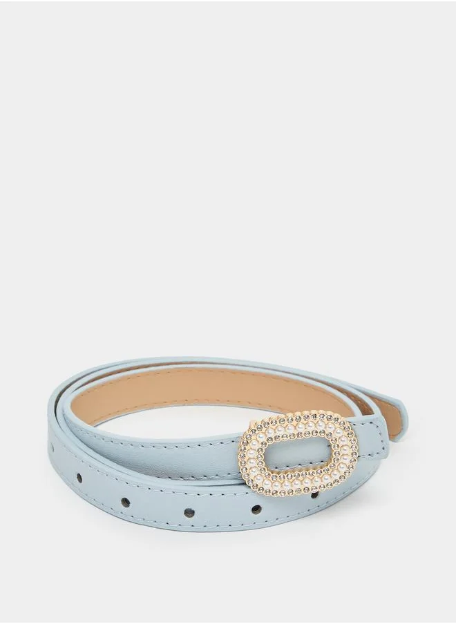 ستايلي Women Blue Embellished Buckle Belt