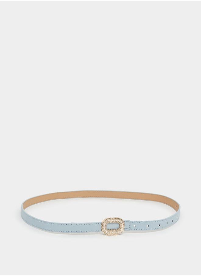 Styli Women Blue Embellished Buckle Belt  - Image 2