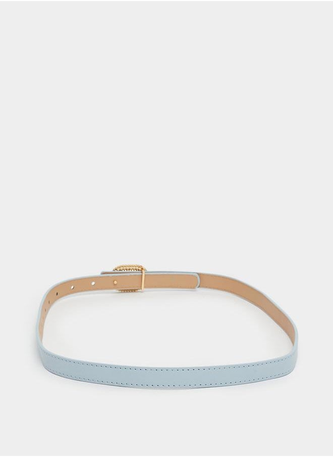 Styli Women Blue Embellished Buckle Belt  - Image 3
