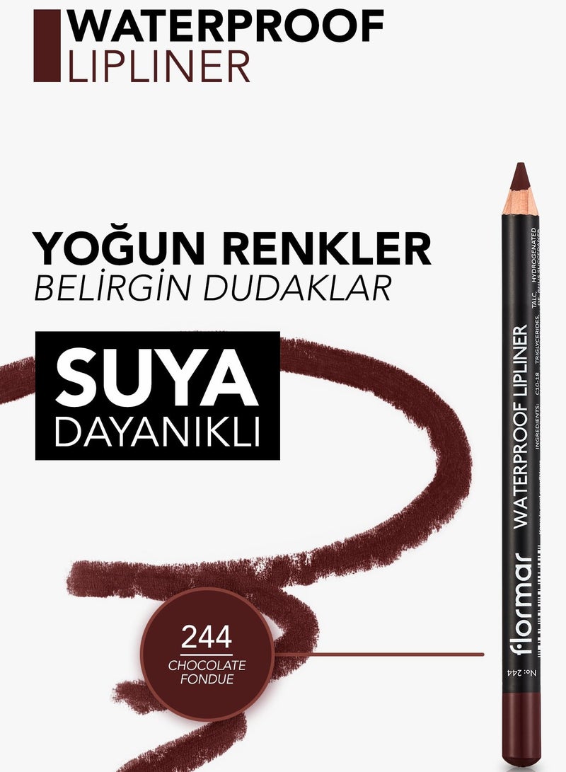 Lip Waterproof Lipliner Pencil 244 Chocolate Fondue - Image 1