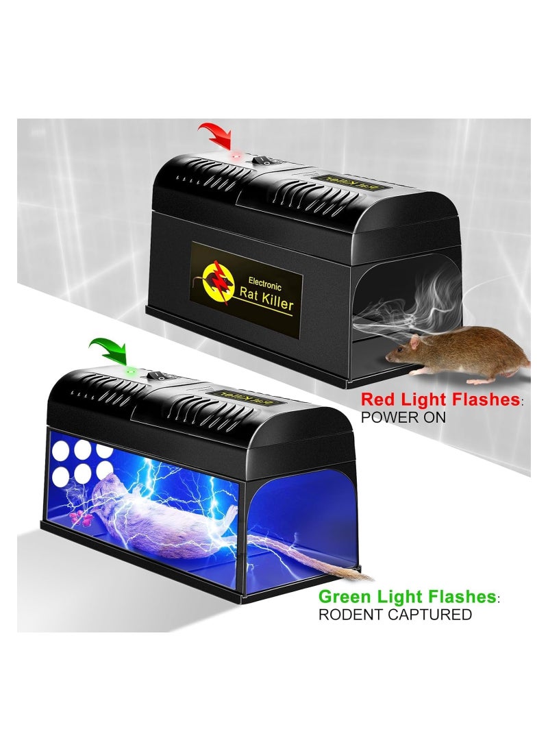 Electric Rat Trap, Mouse Traps Indoor For Homes, Killing The Rat, Instantly Kill Rodent Zapper With Powerful Voltage, Works For Mice Rats Chipmunks Squirrels, Reusable, Smart Led Indicator Light