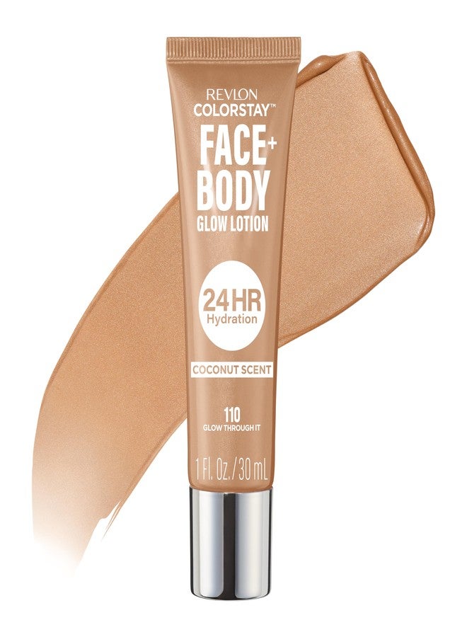 Revlon ColorStay Face & Body Glow Lotion, Hydrating Moisturizer, 24HR Hydration, Illuminating Luminizing Shimmer, 110 Glow Through It - Image 1