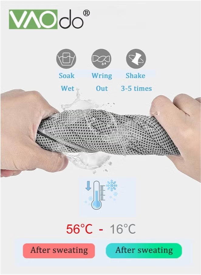 VAOdo 2 Pcs Cooling Towel, Cooling Gym Towel Cool And Dry Towel In Summer, Sport Towel Suitable For Bicycle, Yoga, Running, Fitness Enthusiasts - Image 3