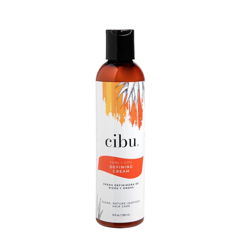 CIBU Curl + Coil Defining Cream | Long-Lasting Hold for Natural Wavy, Coily, Curly Hair | For African American Hair | 8 Ounces