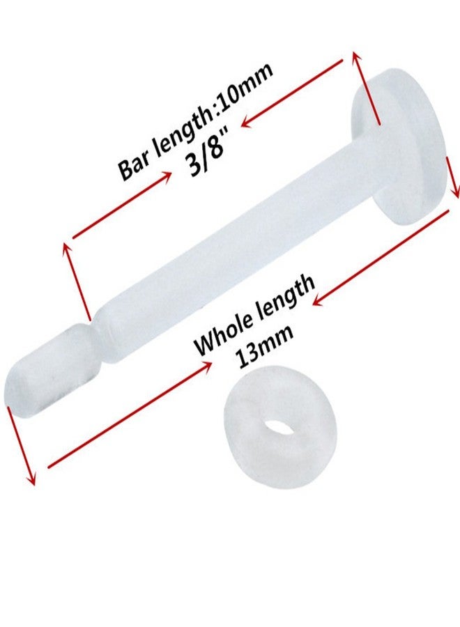 PiercingJ 20pcs Lot 16G Clear White Flexible Bioplast Lip Labret Retainer 3/8" Bar Piercing for Lip Nose Ear - Image 3