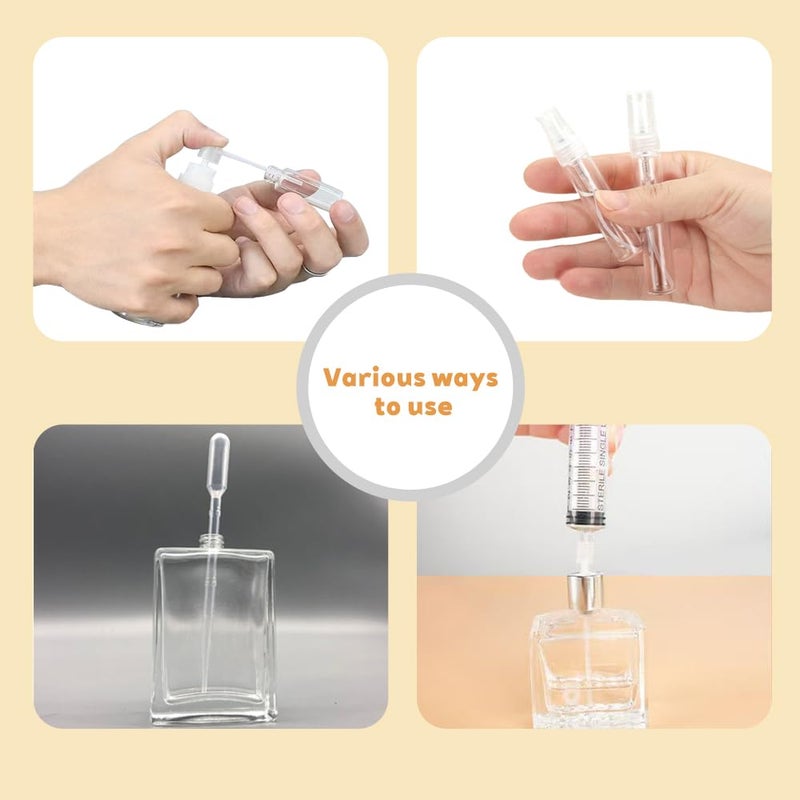 PEOCEFOY 2 Set Perfume Extractor Kitsï¼Œ10 Pcs Dispenser,2 Refill Bottle,Dispenser Pump Transfer Tool for Syringe Extractor Travel Refillable - Image 4