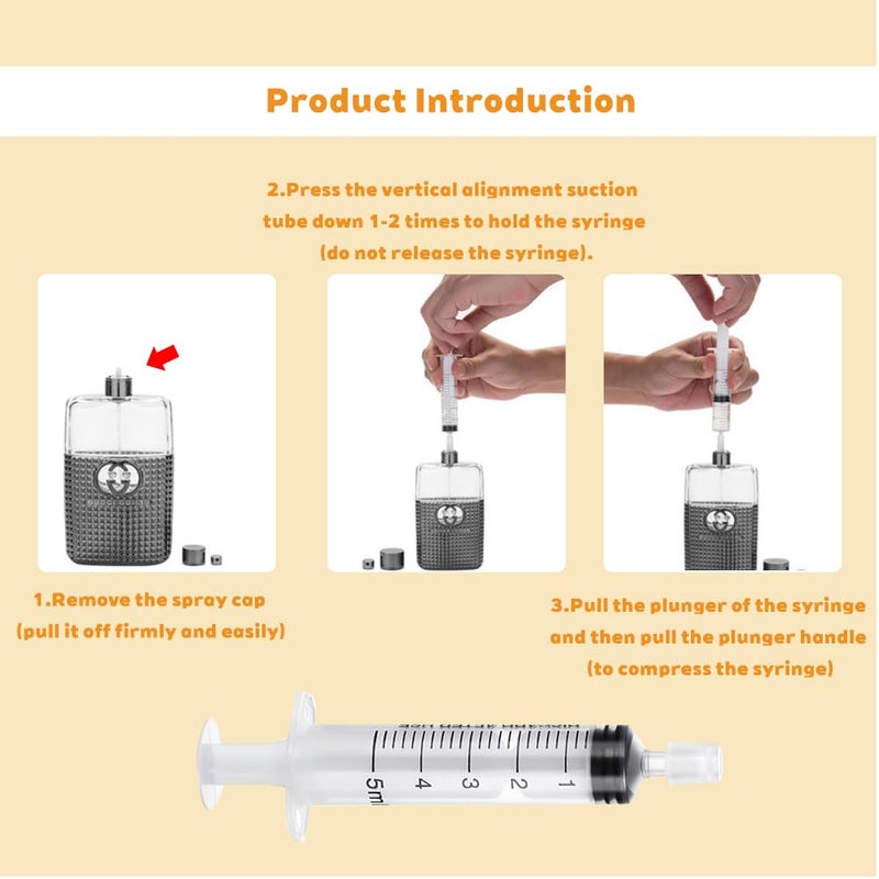 PEOCEFOY 2 Set Perfume Extractor Kitsï¼Œ10 Pcs Dispenser,2 Refill Bottle,Dispenser Pump Transfer Tool for Syringe Extractor Travel Refillable - Image 3
