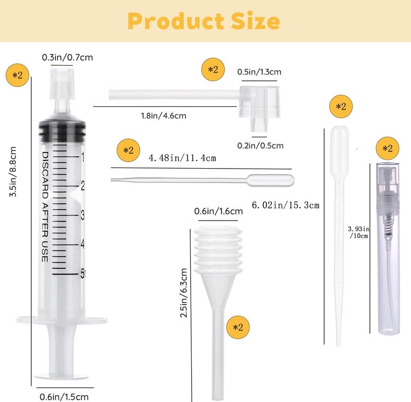 PEOCEFOY 2 Set Perfume Extractor Kitsï¼Œ10 Pcs Dispenser,2 Refill Bottle,Dispenser Pump Transfer Tool for Syringe Extractor Travel Refillable - Image 2