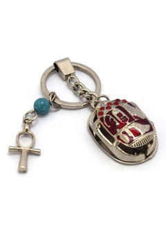 Silver - Red  with ankh key