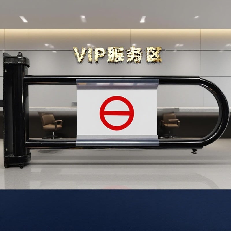 Metal Swing Safety Gate for Supermarket - Spring-Loaded One-Way Import/Export Entrance Automatic Closing Pedestrian Access Door Cashier Counter, Black-55~80CM - Image 3