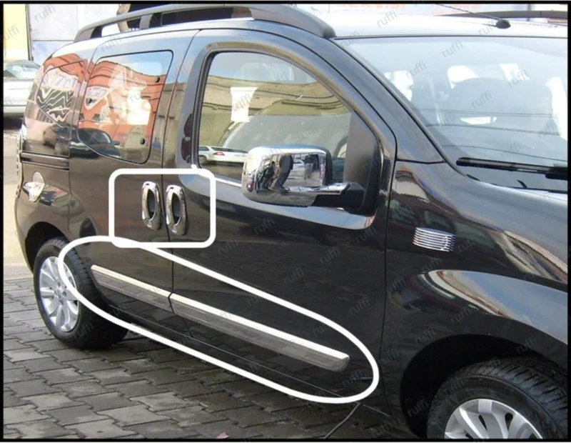 EC Shop Leader Citroen Nemo Set of 2 Chrome Side Door Trim and Door Handle Chrome