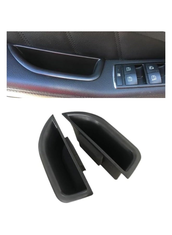 2 Pcs Front Row Door Organizer Storage Tray ABS Grab Handle Tray Insert Glove Pallet Compatible with Mercedes Benz E Class W212 2010-2016 - Image 1