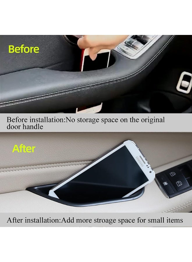 2 Pcs Front Row Door Organizer Storage Tray ABS Grab Handle Tray Insert Glove Pallet Compatible with Mercedes Benz E Class W212 2010-2016 - Image 4