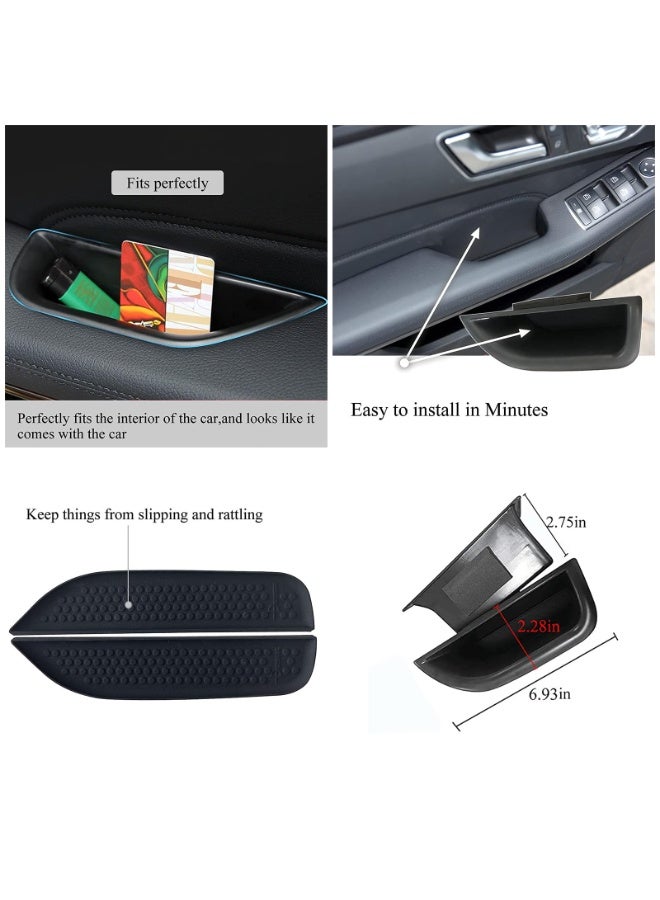 2 Pcs Front Row Door Organizer Storage Tray ABS Grab Handle Tray Insert Glove Pallet Compatible with Mercedes Benz E Class W212 2010-2016 - Image 5