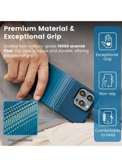 PITAKA pitaka Case for iPhone 15 Pro Compatible with MagSafe, Slim & Light iPhone 15 Pro Case 6.1-inch with a Case-Less Touch Feeling, 1500D Aramid Fiber Made MagEZ Case 5 - Moonrise  - Image 3