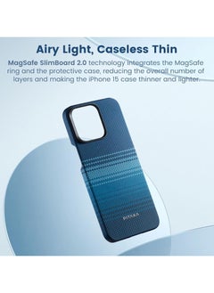 PITAKA pitaka Case for iPhone 15 Pro Compatible with MagSafe, Slim & Light iPhone 15 Pro Case 6.1-inch with a Case-Less Touch Feeling, 1500D Aramid Fiber Made MagEZ Case 5 - Moonrise  - Image 4
