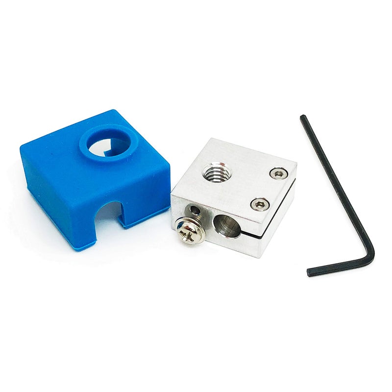 Microswiss Heater Block Upgrade with Silicone Sock for CR10 / Ender 2 / Ender 3 / ANET A8 Printers MK7, MK8, MK9 Hotends