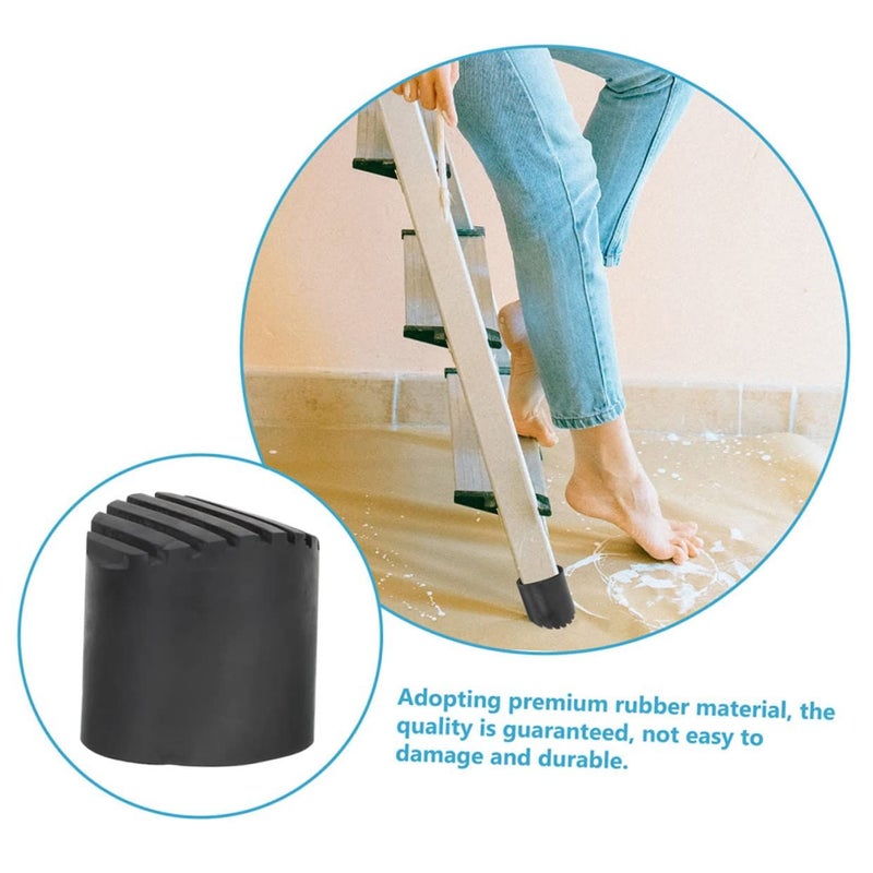 4Pcs Ladder Leg Protector Non Slip Rubber Feet Cover Black - Image 5