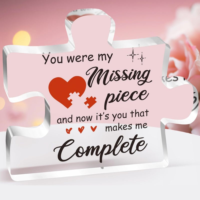 ilifemate Gifts for Her, Romantic Girlfriend Gifts, Acrylic Puzzle Piece Engraved Plaque, for Couple, Valentines Day Gifts for Her, Gifts for Girlfriend, Birthday, Valentine's Day, Anniversary - Image 1