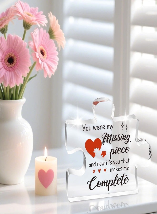 ilifemate Gifts for Her, Romantic Girlfriend Gifts, Acrylic Puzzle Piece Engraved Plaque, for Couple, Valentines Day Gifts for Her, Gifts for Girlfriend, Birthday, Valentine's Day, Anniversary - Image 3