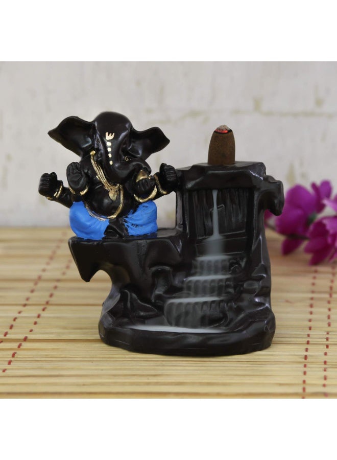 eCraftIndia Ganesha Scented Backflow Cone Incenses (Blue) - Image 1