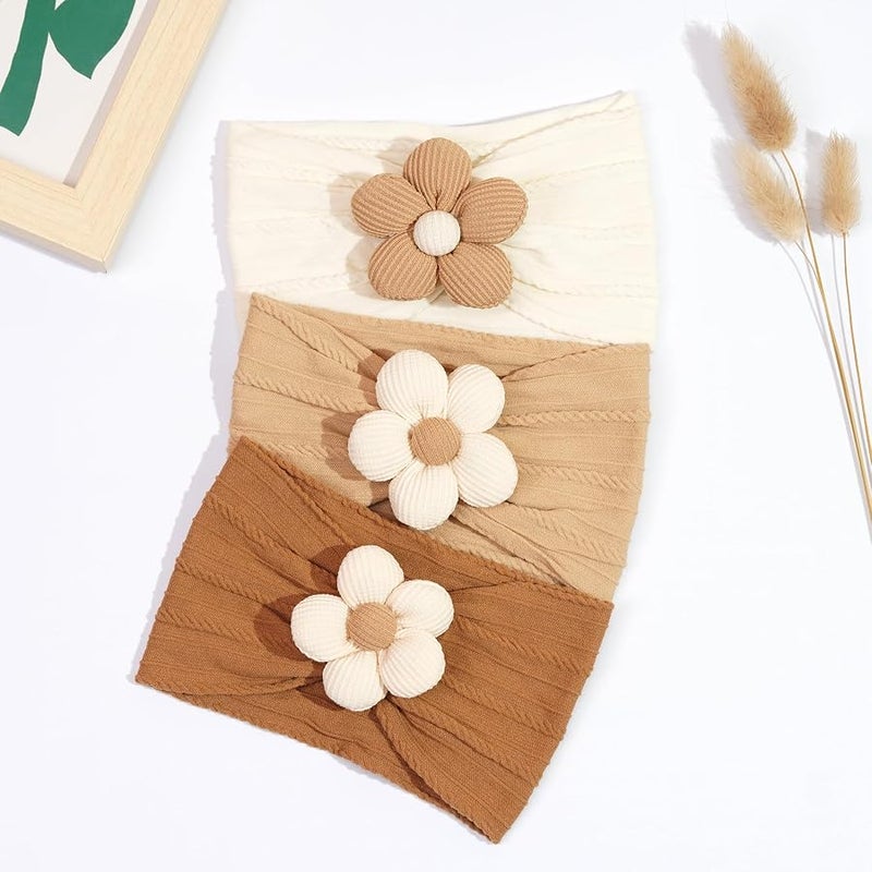 CÉLLOT 5 Pcs Baby Flower Headband, Baby Girls Nylon Headbands Super Stretchy Soft Headbands Baby Girl Accessories for Newborn Infant Toddler and Kids - Image 5