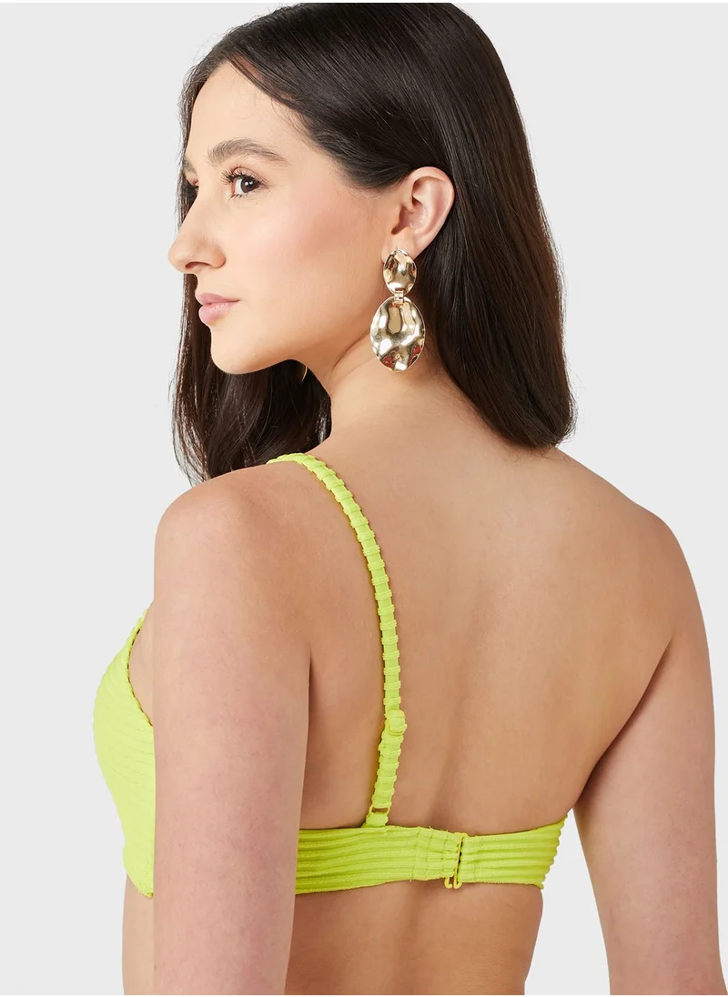 hunkemoller One Shoulder Knitted Bikini Top