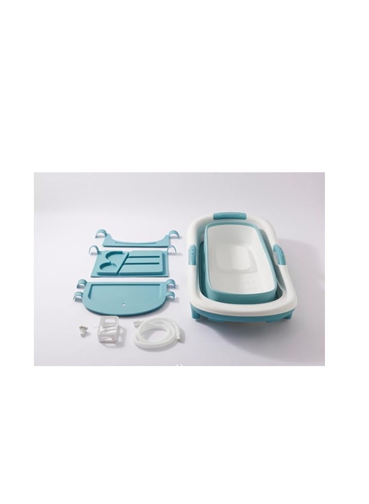 Cool Baby Adult Folding Bathtub Suitable for Small Bathrooms with Soap Basket and Neck Pillow Practical and Portable (Blue) - Image 5