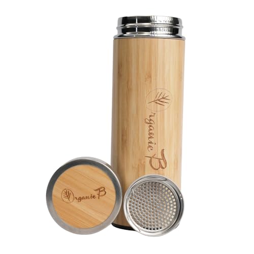 Organic B Premium Bamboo Bottle | Bamboo Bottles 500 ml | Bamboo Bottle for Water | Durable Insulated Water Bottles | Insulated Flask | Perfect for Gifting - Image 1