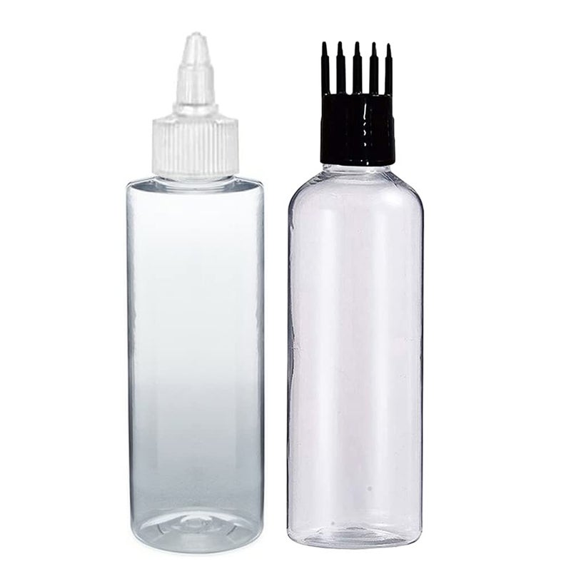 PHARCOS 100ml Twist Top Applicator + Hair Root Applicator Bottle – Refillable Plastic Bottle for Hair Oil, Scalp Treatment, Shampoo, DIY Hair Care, Easy Root Application, Leak-Proof Nozzle (1 Piece) - Image 1