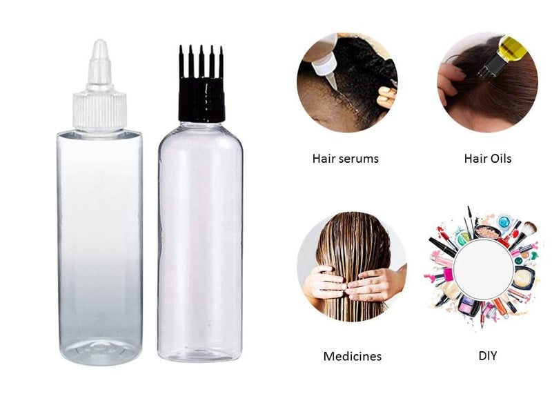 PHARCOS 100ml Twist Top Applicator + Hair Root Applicator Bottle – Refillable Plastic Bottle for Hair Oil, Scalp Treatment, Shampoo, DIY Hair Care, Easy Root Application, Leak-Proof Nozzle (1 Piece) - Image 4