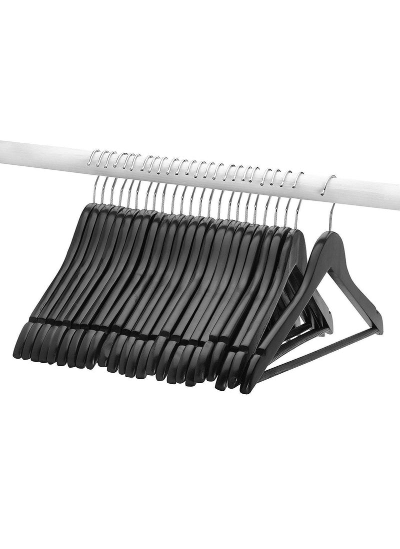 GRACIOUS MART GRACIOUS MART Wooden Suit Hangers Premium Wood with Notches Chrome Swivel Hook for Dress Clothes Coats Jackets Pants Shirts Skirts Hanger Black 8  - Image 2