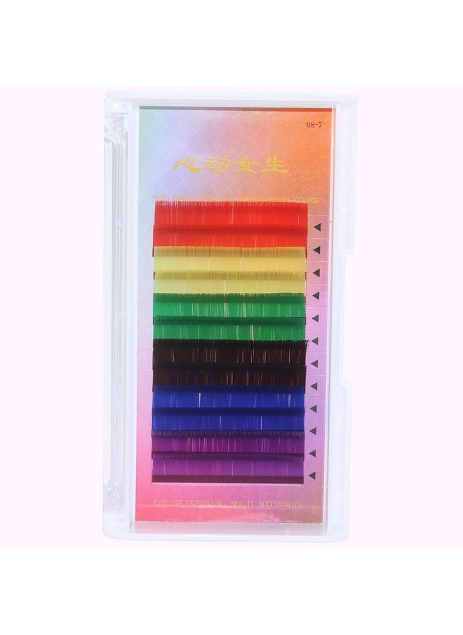 Vayator Color Lashes Thickness 0.15 D Curl Purple Blue Brown Green Red Yellow Eyelash Extensions Individual Colored Eyelashes False Mink Eyelashes (15Mm)  - Image 5