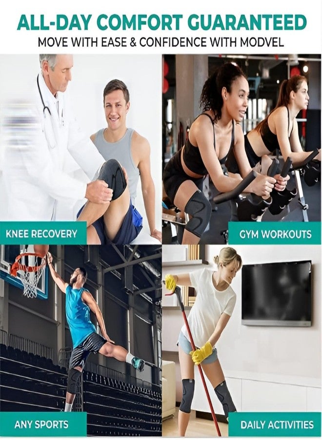 Stylera 3D Knee Cap Compression Support Sleeve for Squats Pain Relief, Exercise, Gym, Running, Cycling, Knee Cap Guard Brace Knee Support for Men and Women (Pack of 1 Piece, LARGE, BLACK) - Image 5