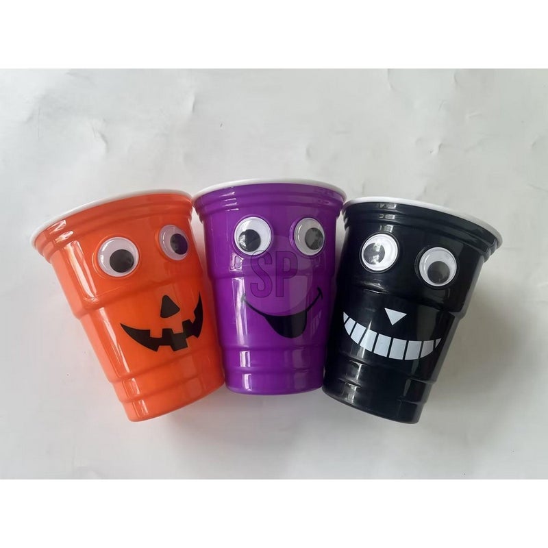 Koopman Drinking Mug with Goggly Eyes – Halloween-Themed Plastic Cup, Spooky Holiday Party Tableware, Seasonal Festive Decor, Assorted 1 Piece - Image 2