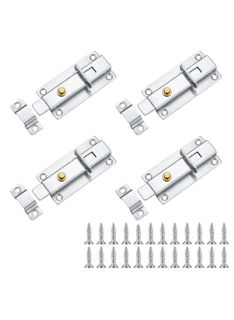 Y&D - 4 Inch Door Locks PCS Garden Gate Stainless Steel Latches Bolt Lock Latch Barrel Sliding with Padlock Hole for Wooden Gates Shed - Image 1