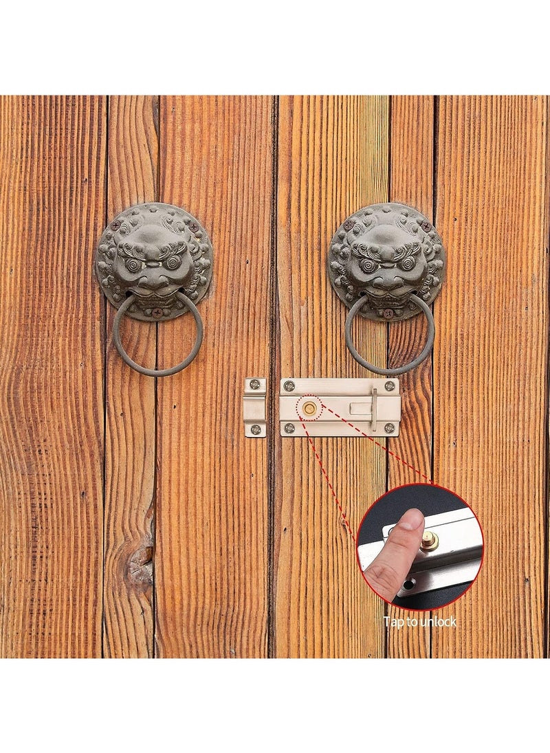 Y&D - 4 Inch Door Locks PCS Garden Gate Stainless Steel Latches Bolt Lock Latch Barrel Sliding with Padlock Hole for Wooden Gates Shed - Image 1