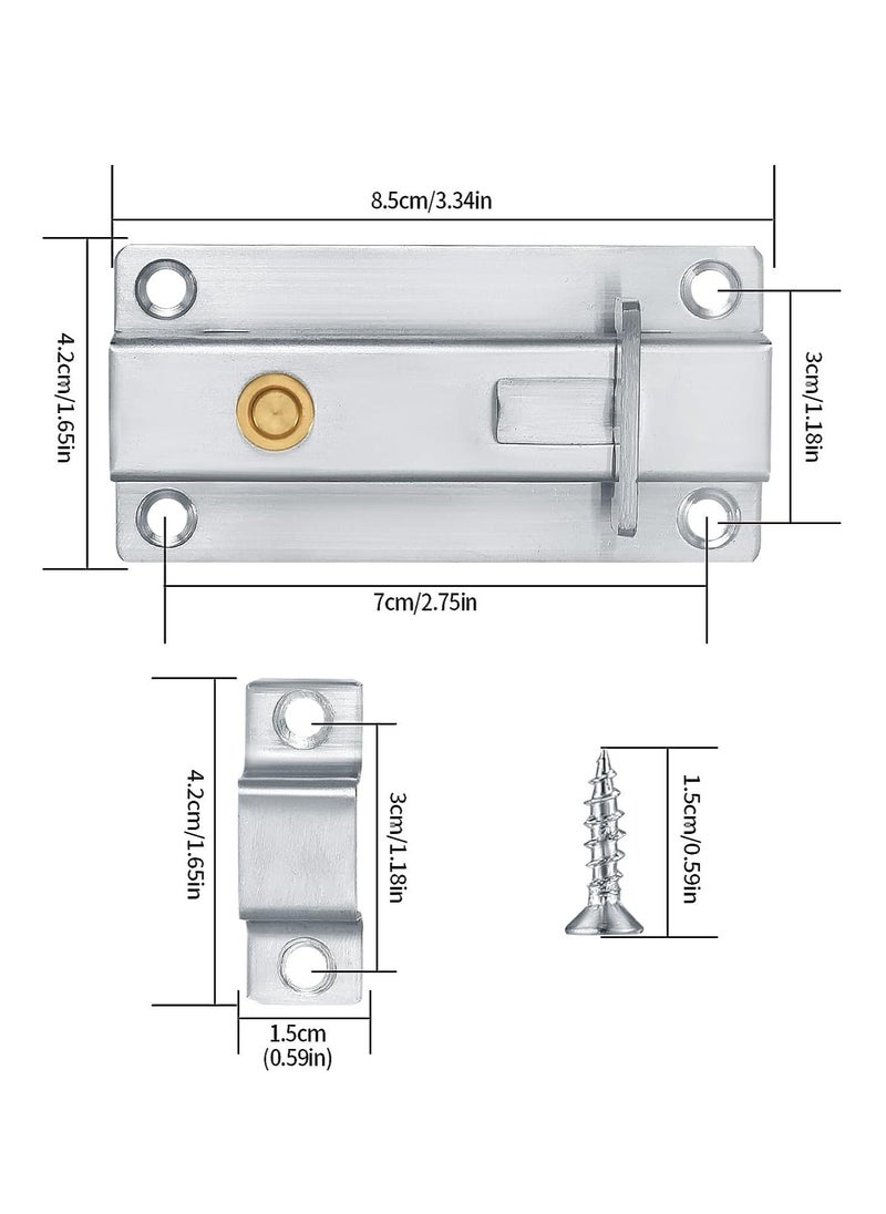 Y&D - 4 Inch Door Locks PCS Garden Gate Stainless Steel Latches Bolt Lock Latch Barrel Sliding with Padlock Hole for Wooden Gates Shed - Image 1