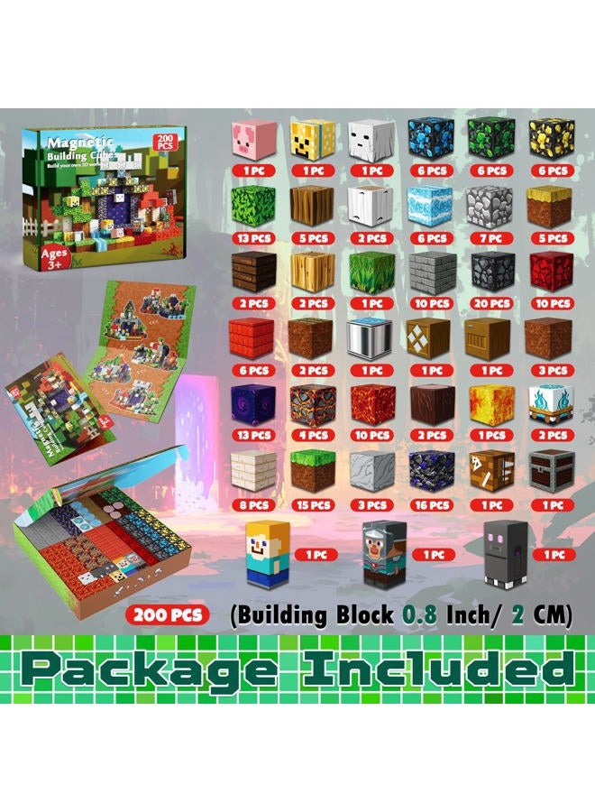 Magnetopia Magnetic Blocks - 200PCS Magnetic Building Blocks for Kids Ages 4 5 6 7 8+, Magnet Blocks, STEM Learning Sensory Toys, Stacking Magnets, Birthday Gifts for Boys & Girls Ages 3+ - Image 2
