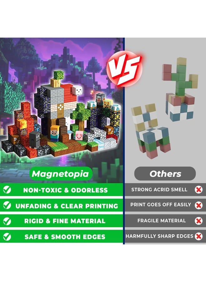 Magnetopia Magnetic Blocks - 200PCS Magnetic Building Blocks for Kids Ages 4 5 6 7 8+, Magnet Blocks, STEM Learning Sensory Toys, Stacking Magnets, Birthday Gifts for Boys & Girls Ages 3+ - Image 5