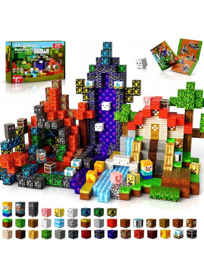 Magnetopia Magnetic Blocks - 200PCS Magnetic Building Blocks for Kids Ages 4 5 6 7 8+, Magnet Blocks, STEM Learning Sensory Toys, Stacking Magnets, Birthday Gifts for Boys & Girls Ages 3+ - Image 1