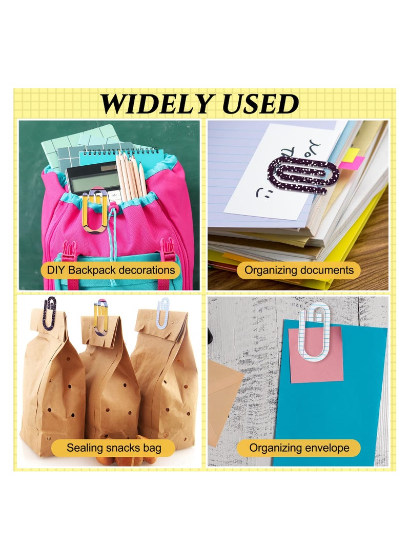 Generic 9 Pcs Jumbo Teacher Acrylic Paper Clips Teacher Appreciation Gift 10cm Paperclip Bookmark Gift Set for Book Lovers, Back to School Supplies(Pencil,Notebook,Paper)  - Image 3