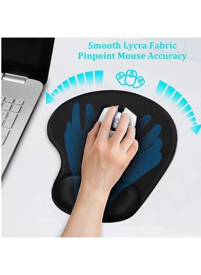 Mouse Pad with Gel Wrist Support, Comfortable Mousepad with Smooth Wrist Rest Surface and Non-Slip PU Base for Pain Relief, Computer, Laptop, Office & Home - Image 2