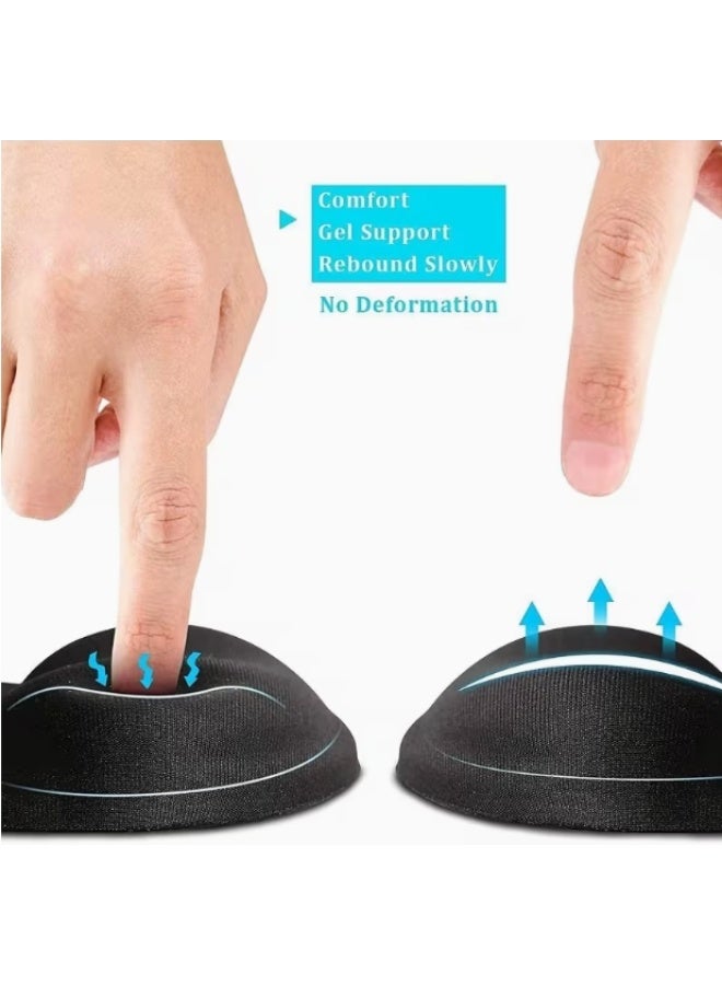 Mouse Pad with Gel Wrist Support, Comfortable Mousepad with Smooth Wrist Rest Surface and Non-Slip PU Base for Pain Relief, Computer, Laptop, Office & Home - Image 3