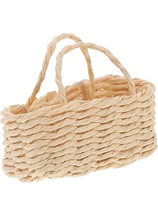 Miniature Woven Basket Dollhouse Decor Home Display Accessory for Play Scenes - Image 1